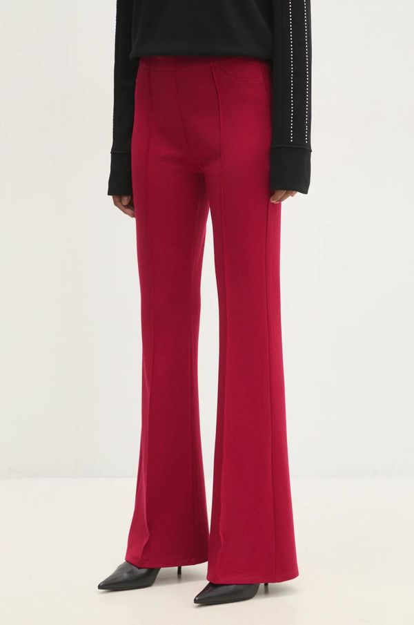 Answear Lab Hlače Answear Lab za žene, boja: crvena, trapez, visoki struk