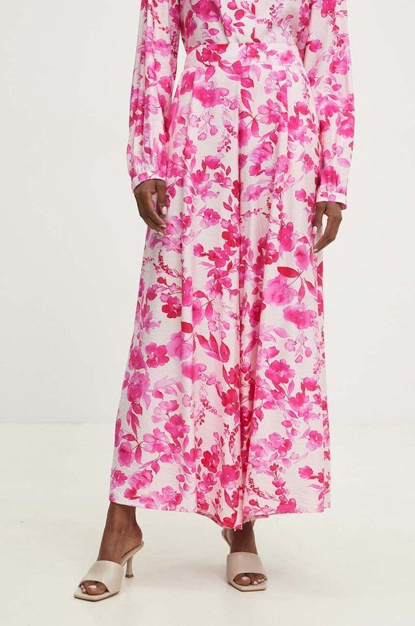 Answear Lab Hlače Answear Lab za žene, boja: ružičasta, široke, visoki struk