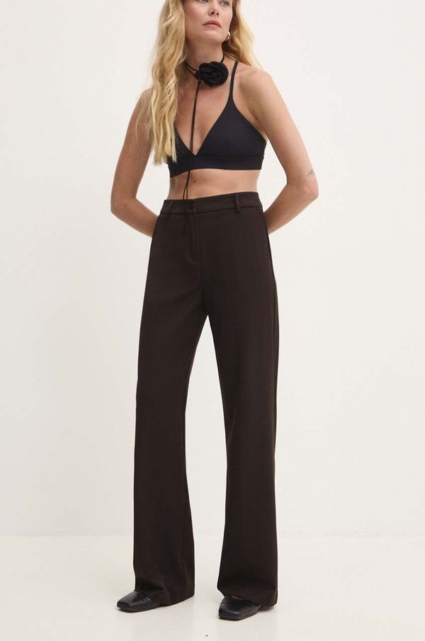 Answear Lab Hlače Answear Lab za žene, boja: smeđa, široke, visoki struk