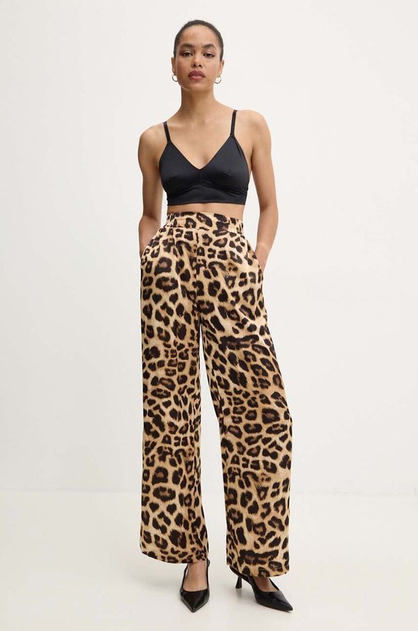 Answear Lab Hlače Answear Lab za žene, boja: smeđa, široke, visoki struk