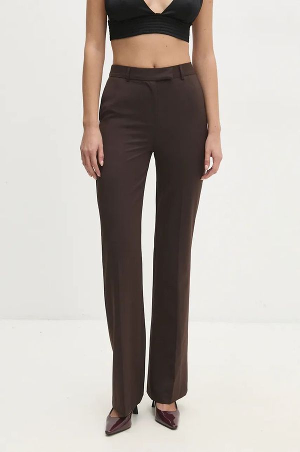 Answear Lab Hlače Answear Lab za žene, boja: smeđa, uski kroj, visoki struk