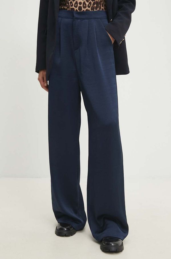 Answear Lab Hlače Answear Lab za žene, boja: tamno plava, široke, visoki struk