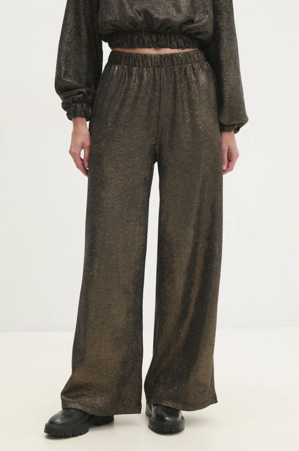 Answear Lab Hlače Answear Lab za žene, boja: zlatna, ravni kroj, visoki struk