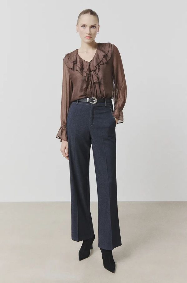 Answear Lab Hlače Answear Lab za žene, ravni kroj, visoki struk