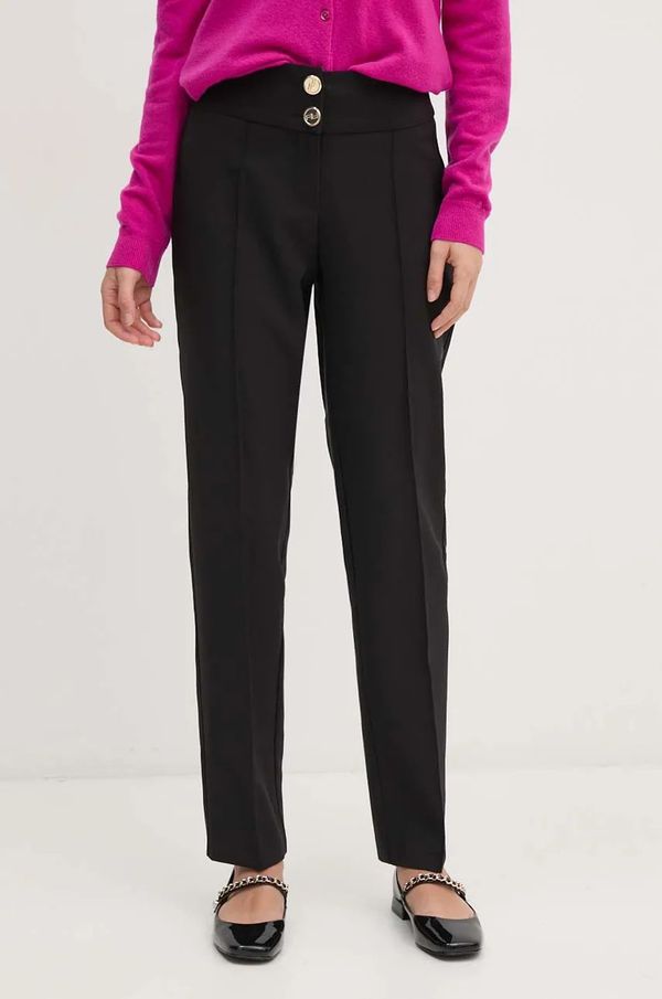 Artigli Hlače Artigli za žene, boja: crna, ravni kroj, visoki struk, ACPA000219