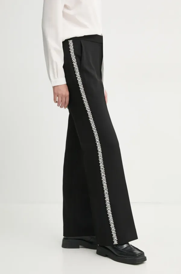 BA&SH Hlače BA&SH SAUL za žene, boja: crna, ravni kroj, visoki struk, 1E25SAUL