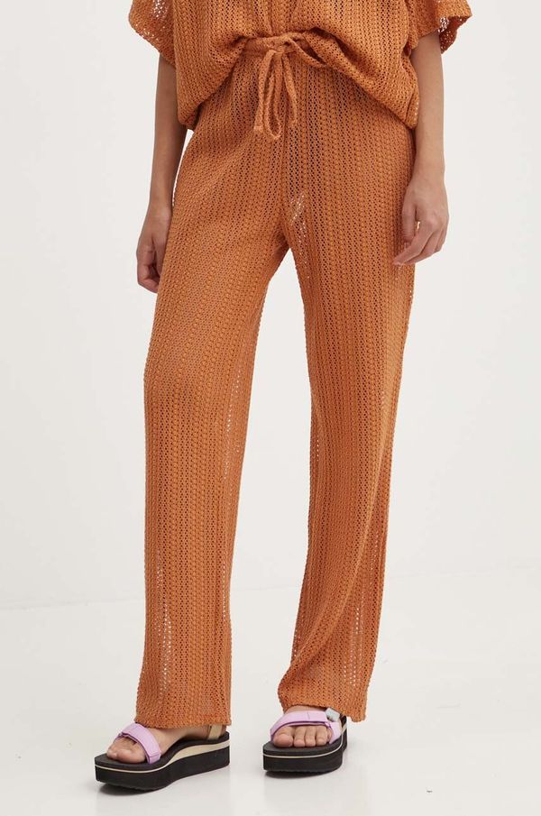 Billabong Hlače Billabong LARGO za žene, boja: narančasta, ravni kroj, visoki struk, ABJX600226