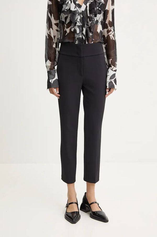 Blugirl Blumarine Hlače Blugirl Blumarine za žene, boja: crna, uski kroj, visoki struk, RF4012.T3191