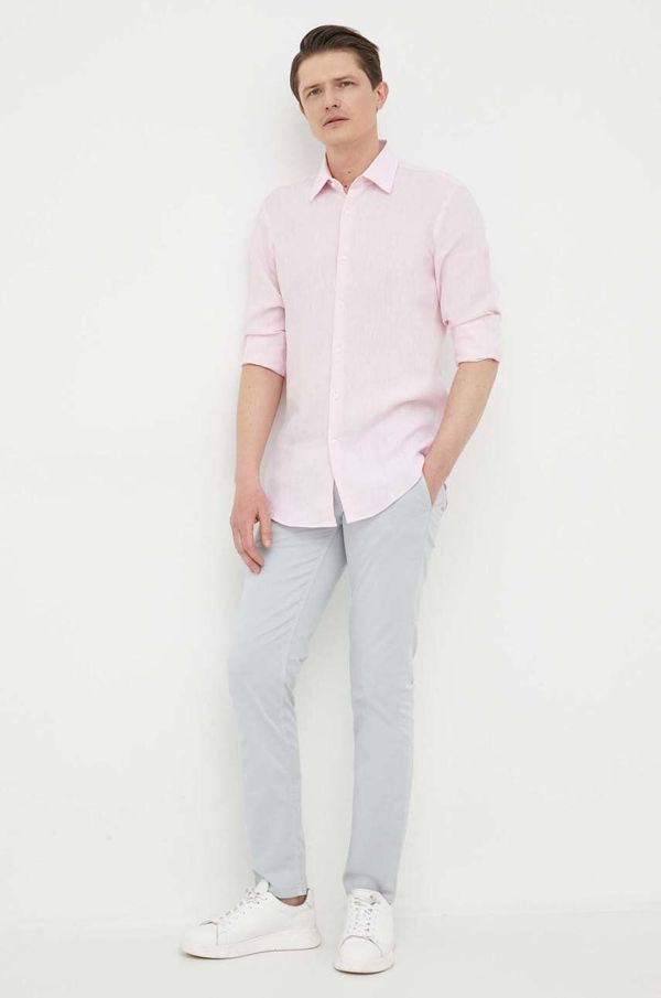 Boss Orange Hlače BOSS BOSS CASUAL za muškarce, boja: siva, chinos kroj