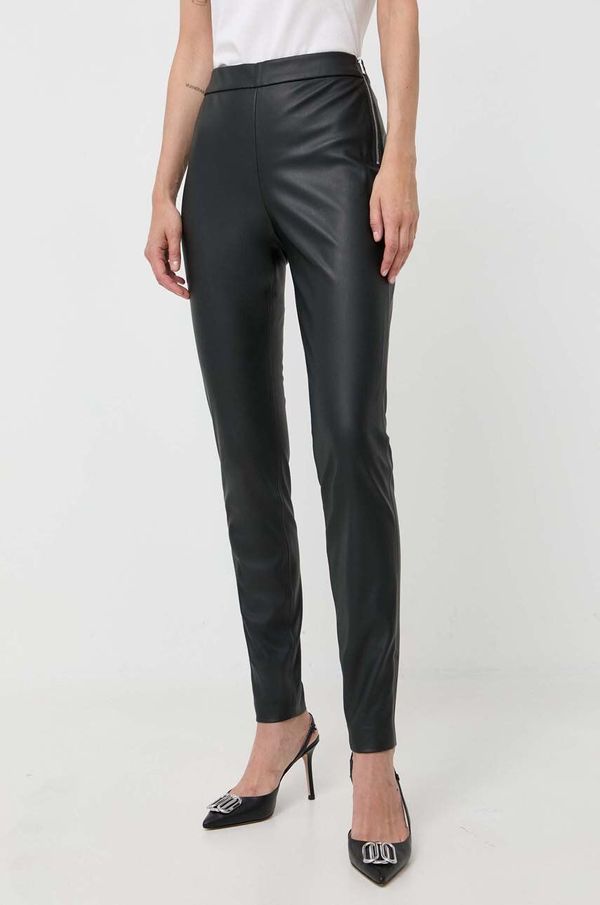 Boss Orange Hlače Boss Orange BOSS ORANGE za žene, boja: crna, uski kroj, visoki struk