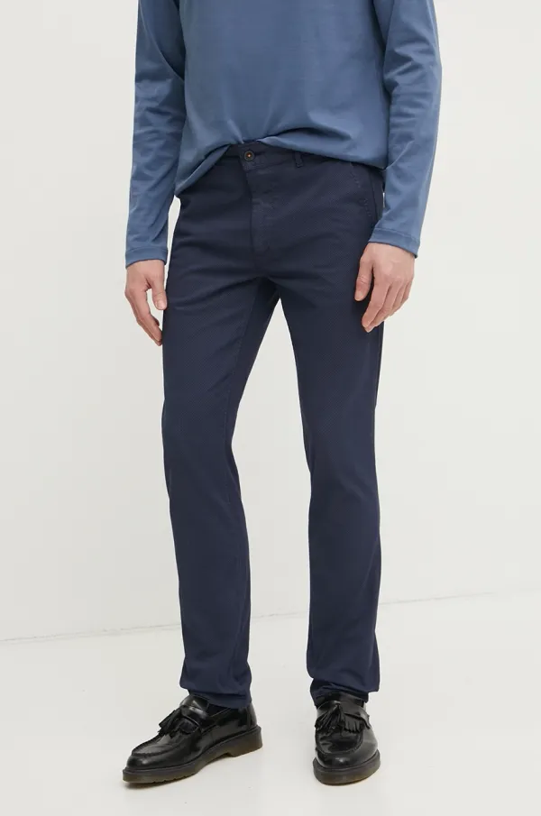 BOSS Orange Hlače BOSS Orange za muškarce, boja: tamno plava, ravni kroj, 50531123