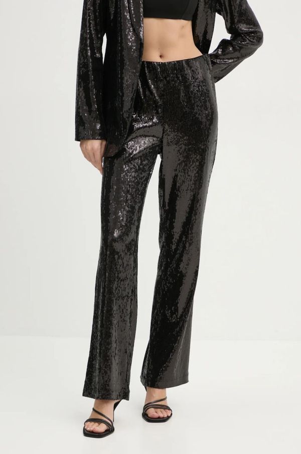 Bruuns Bazaar Hlače Bruuns Bazaar za žene, boja: crna, ravni kroj, srednje visoki struk, BBW4072