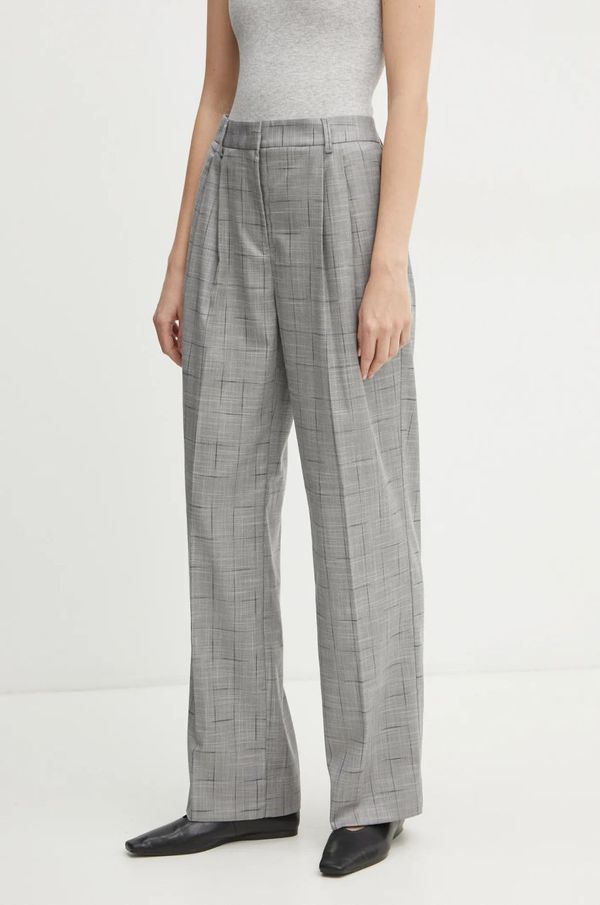 Bruuns Bazaar Hlače Bruuns Bazaar za žene, boja: siva, kroj cigarette, visoki struk, BBW4226