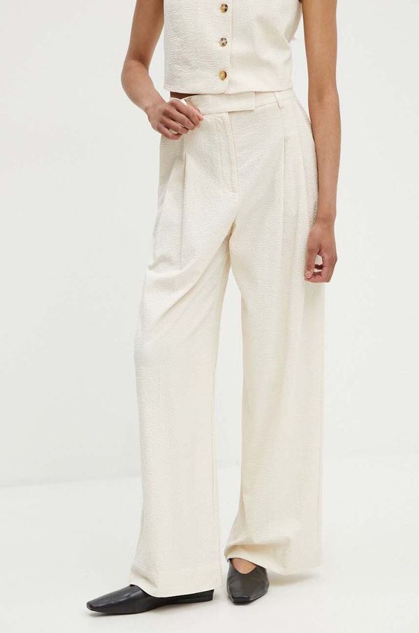 By Malene Birger Hlače By Malene Birger CYMBARIA za žene, boja: bež, ravni kroj, visoki struk, Q72527001