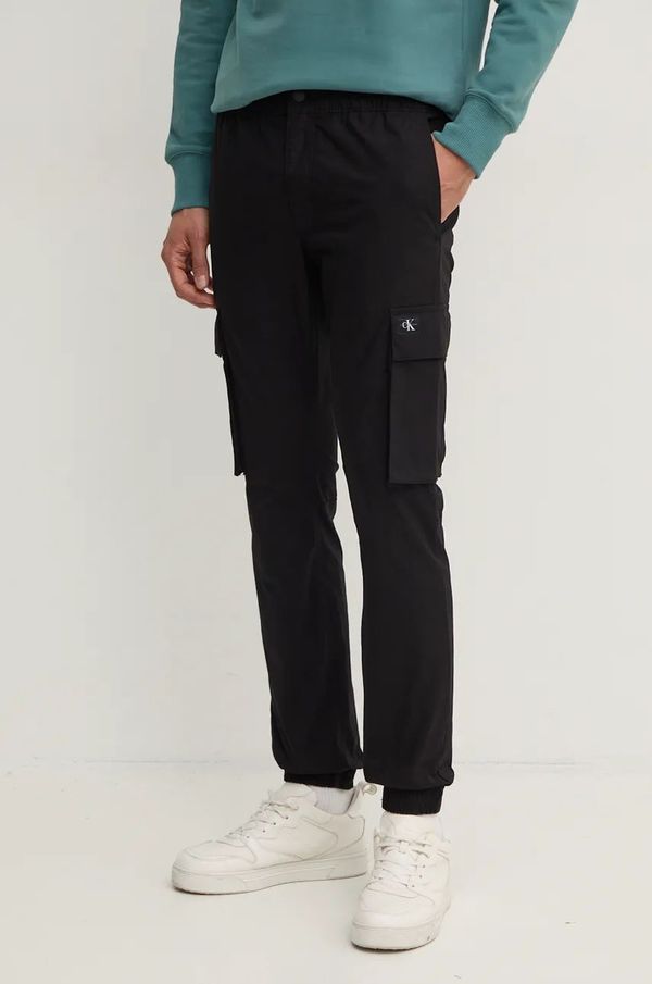 Calvin Klein Jeans Hlače Calvin Klein Jeans za muškarce, boja: crna, cargo kroj, J30J326438