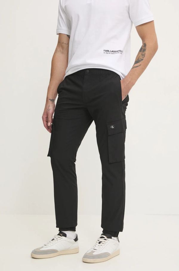 Calvin Klein Jeans Hlače Calvin Klein Jeans za muškarce, boja: crna, uski kroj, J30J327614