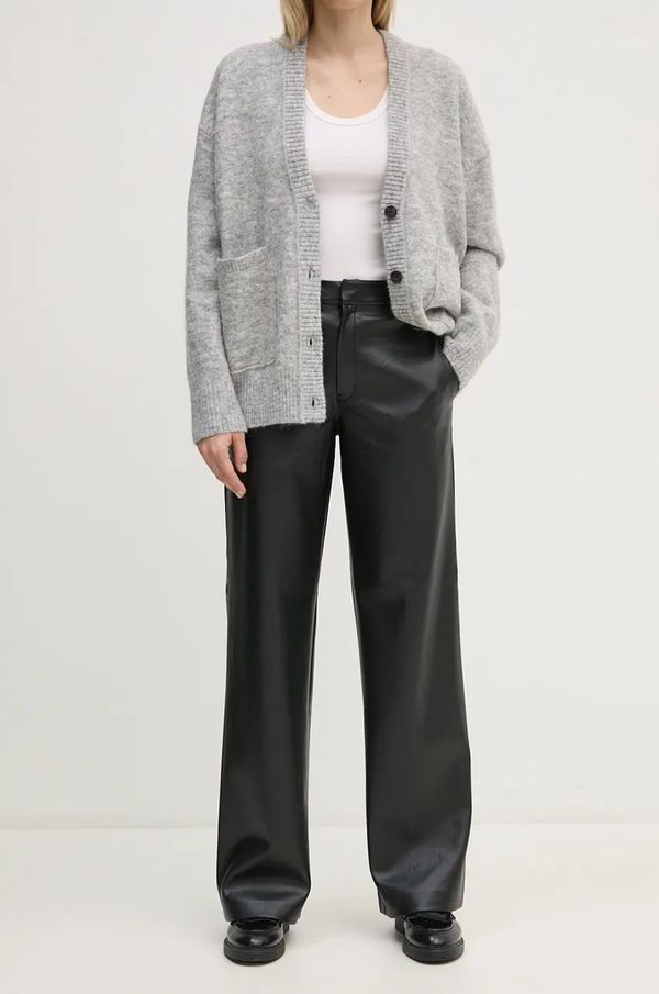 Calvin Klein Jeans Hlače Calvin Klein Jeans za žene, boja: crna, ravni kroj, visoki struk, J20J224186