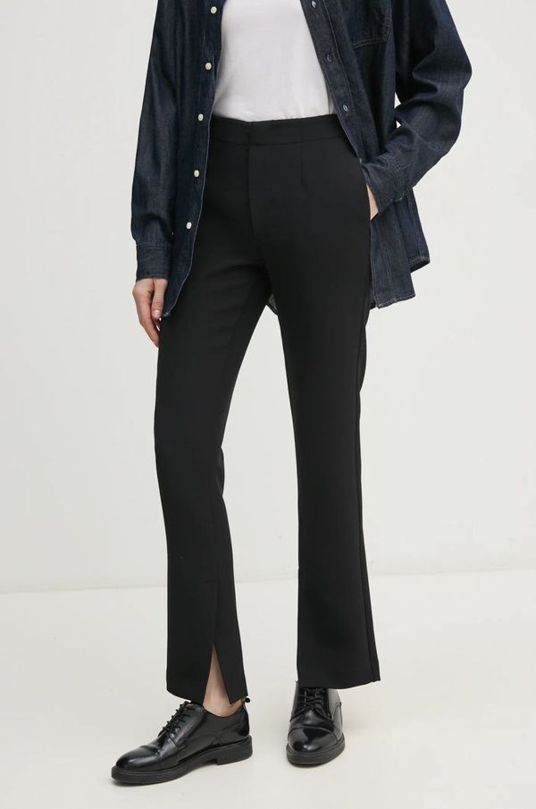 Calvin Klein Jeans Hlače Calvin Klein Jeans za žene, boja: crna, ravni kroj, visoki struk, J20J224853