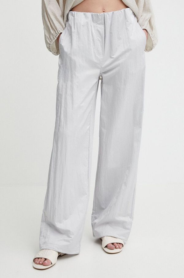 Calvin Klein Jeans Hlače Calvin Klein Jeans za žene, boja: siva, ravni kroj, visoki struk, J20J223122