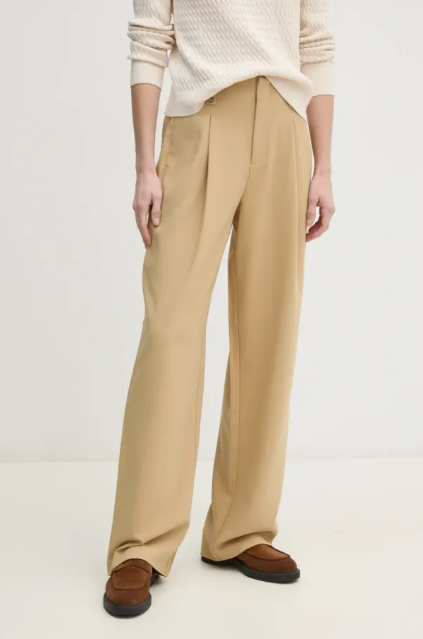 Calvin Klein Jeans Hlače Calvin Klein Jeans za žene, boja: zelena, chinos kroj, visoki struk, J20J225343