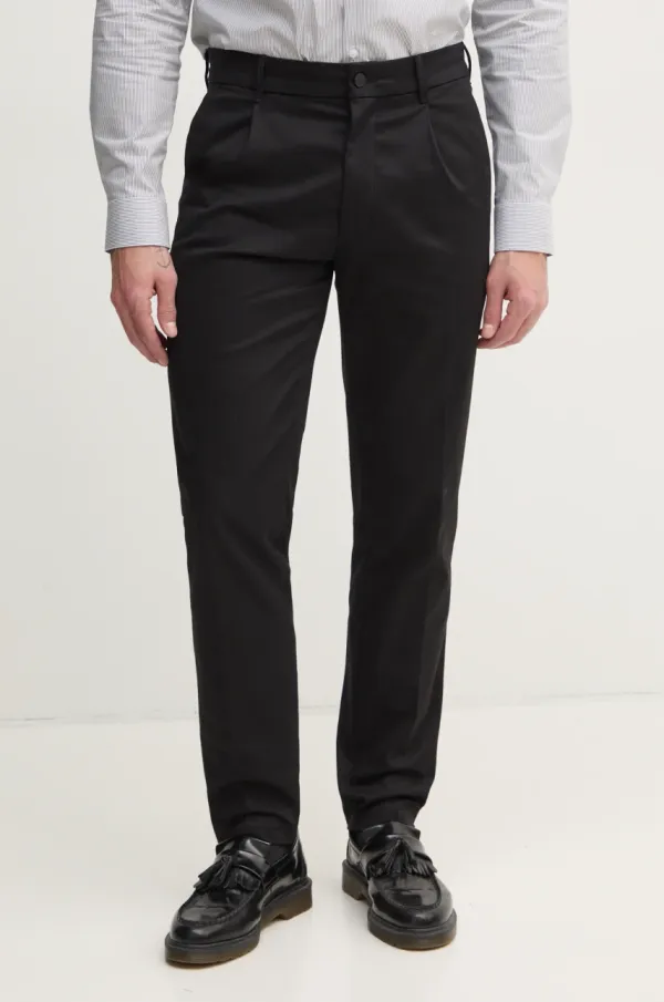 Calvin Klein Hlače Calvin Klein za muškarce, boja: crna, chinos kroj, K10K114104