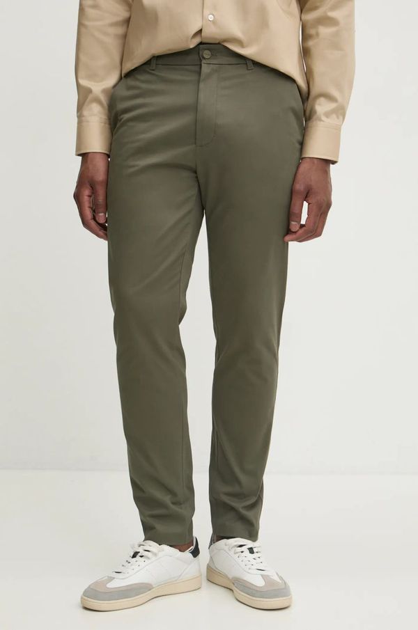 Calvin Klein Hlače Calvin Klein za muškarce, boja: zelena, uski kroj, K10K113423