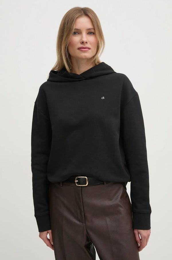 Calvin Klein Hlače Calvin Klein za žene, boja: crna, široke, visoki struk, K20K207876