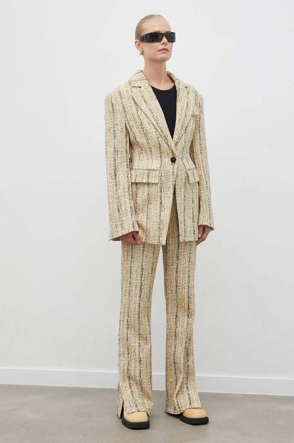 Day Birger et Mikkelsen Hlače Day Birger et Mikkelsen za žene, boja: crna, ravni kroj, visoki struk