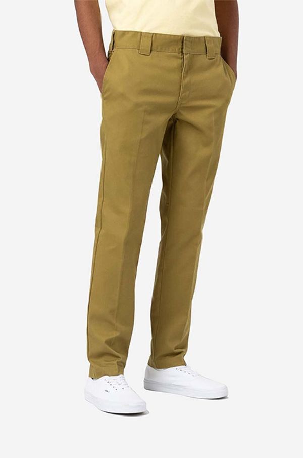 Dickies Hlače Dickies 872 Work Pant Rec za muškarce, boja: zelena, uski kroj, DK0A4XK8KHK-KHAKI