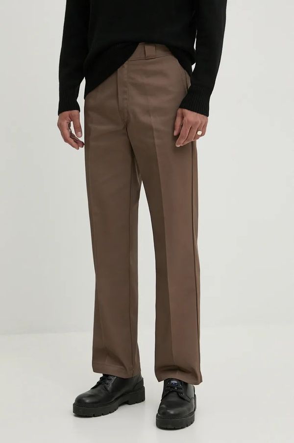 Dickies Hlače Dickies 874 za muškarce, boja: smeđa, ravni kroj, DK0A4XK6