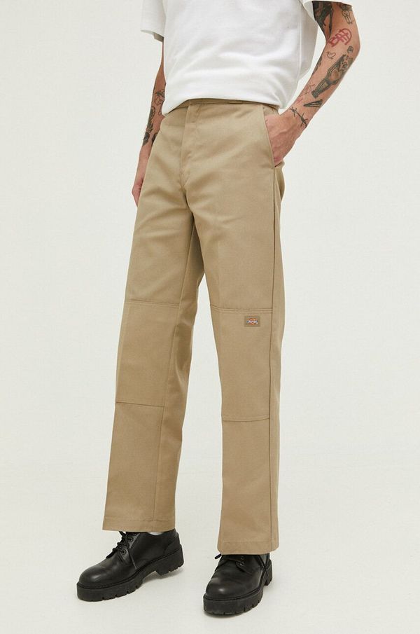 Dickies Hlače Dickies za muškarce, boja: zelena, ravni kroj, DK0A4XK3KHK1-KHAKI