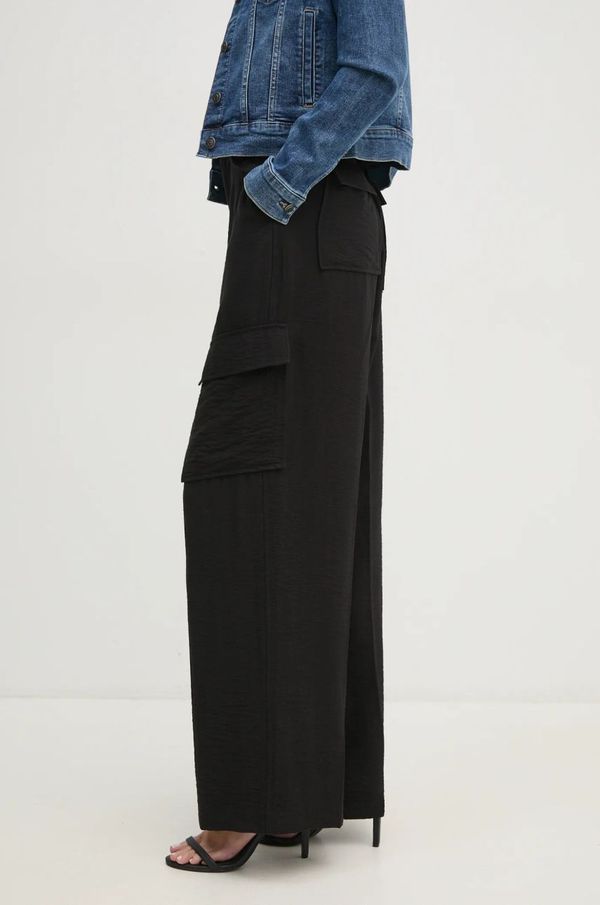 DKNY Hlače Dkny za žene, boja: crna, cargo kroj, visoki struk, P44KUV31