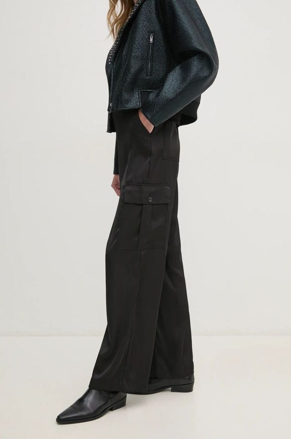 DKNY Hlače Dkny za žene, boja: crna, ravni kroj, visoki struk, DJ4P3011