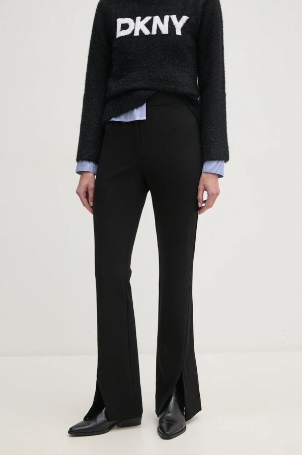 DKNY Hlače Dkny za žene, boja: crna, trapez, visoki struk, P3KKQUEC
