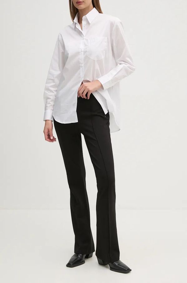 DKNY Hlače Dkny za žene, boja: crna, trapez, visoki struk, UG4P6183