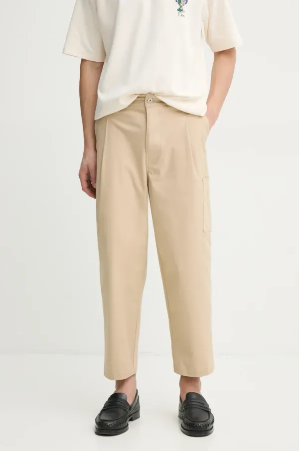 Drôle de Monsieur Hlače Drôle de Monsieur Le Pantalon Cropped Twill za muškarce, boja: bež, ravni kroj, F-BP155-CO206-BG