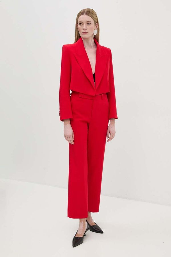 Drykorn Hlače Drykorn za žene, boja: crvena, kroj cigarette, visoki struk, 120247 80794