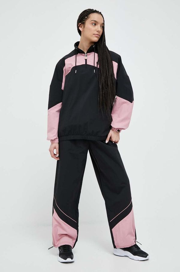 Ellesse Hlače Ellesse za žene, boja: crna, široke, visoki struk