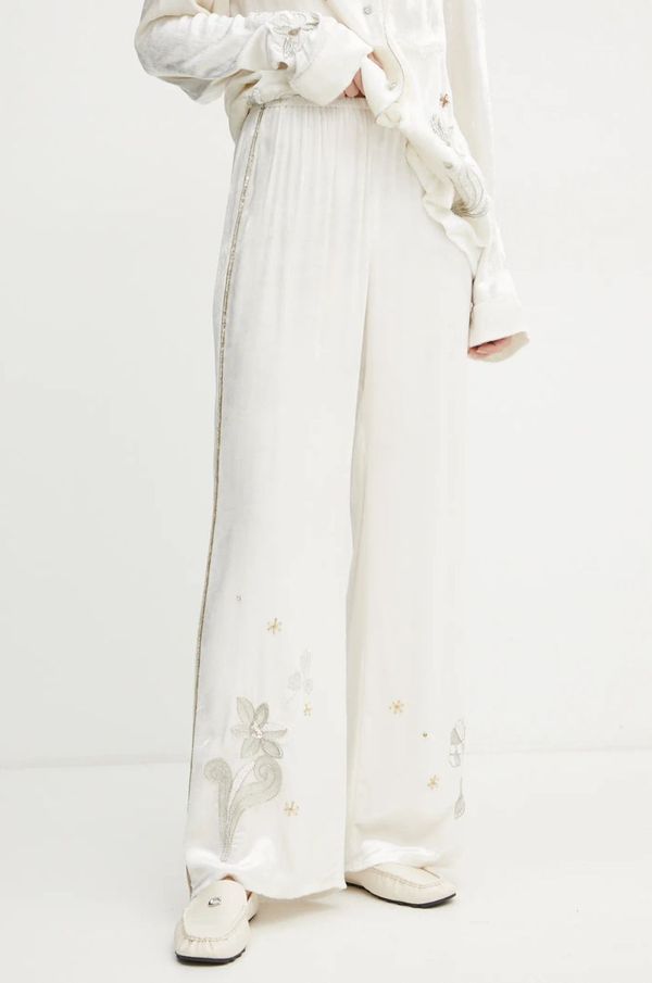 Forte Forte Hlače Forte Forte za žene, boja: bež, široke, visoki struk, 13258_my pants