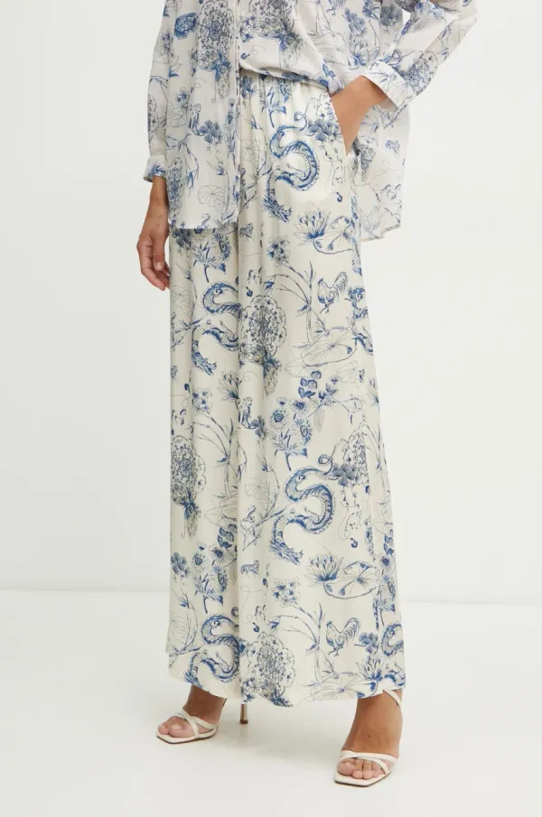 Fracomina Hlače Fracomina za žene, boja: bež, široke, visoki struk, FJ25SV3004W451N4