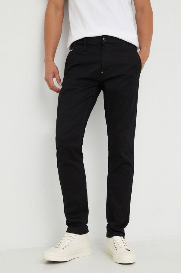 G-Star Raw Hlače G-Star Raw za muškarce, boja: crna, chinos kroj