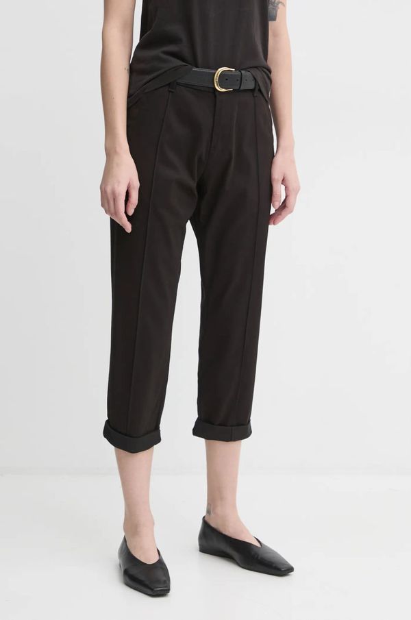 G-Star Raw Hlače G-Star Raw za žene, boja: crna, ravni kroj, visoki struk, D25308-D715