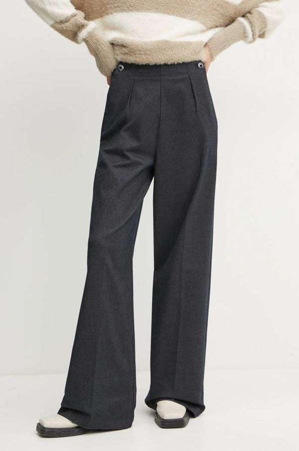 G-Star Raw Hlače G-Star Raw za žene, boja: tamno plava, široke, visoki struk, D25315-D722