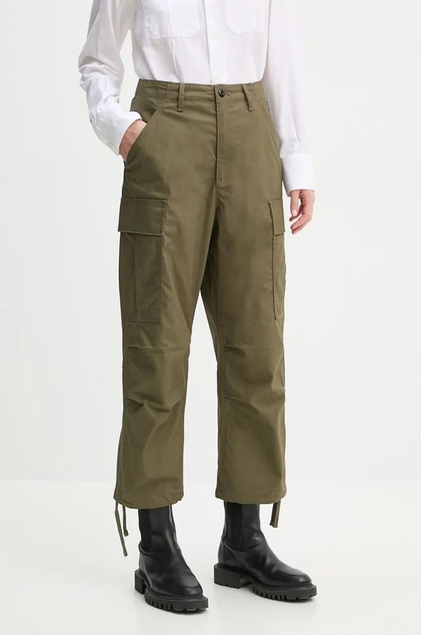 G-Star Raw Hlače G-Star Raw za žene, boja: zelena, široke, visoki struk, D25251-D387