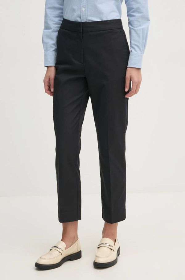 Gant Hlače Gant za žene, boja: crna, uski kroj, visoki struk, 4150237