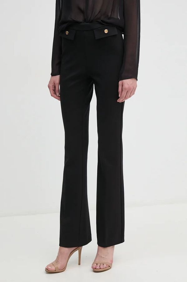 Gaudi Hlače Gaudi za žene, boja: crna, trapez, visoki struk, 421BD24007