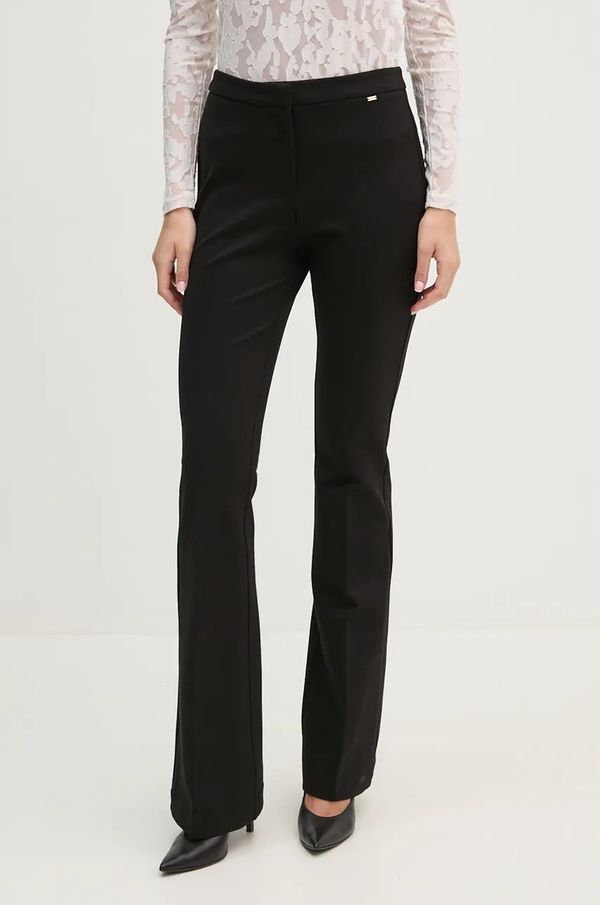 Gaudi Hlače Gaudi za žene, boja: crna, trapez, visoki struk, 421FD24004