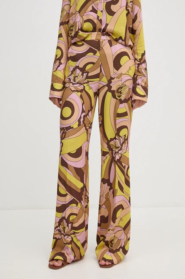 Gaudi Hlače Gaudi za žene, boja: žuta, ravni kroj, visoki struk, 421FD25014