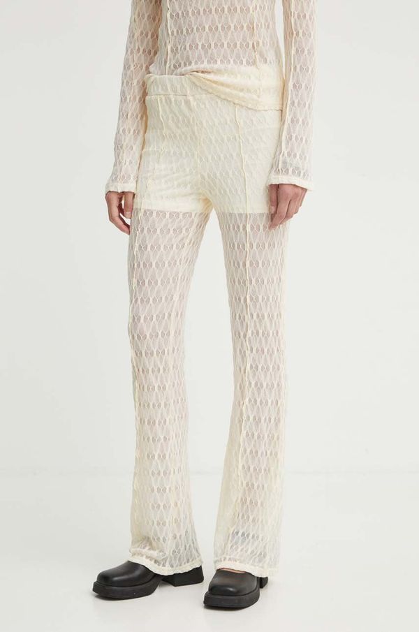 Gestuz Hlače Gestuz za žene, boja: bež, trapez, visoki struk, 10909321