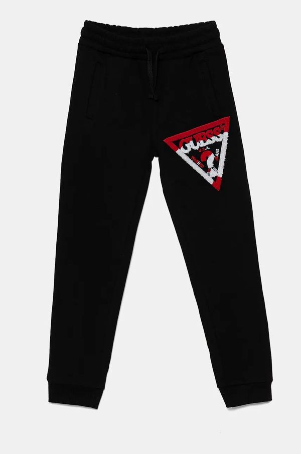 Guess Hlače Guess boja: crna, s aplikacijom, L4BQ12 KAD73